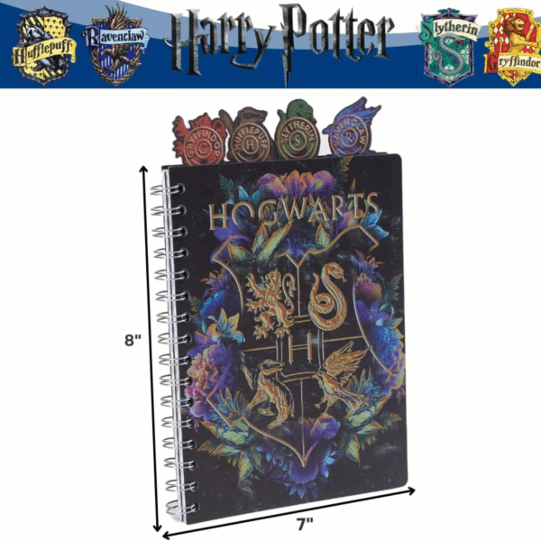 Harry Potter Hogwarts Tab Journal Notebook Wholesale – Spiral Bound 8x7", 96 Lined Pages with House Dividers – Vinyl Cover – Officially Licensed Harry Potter Gifts for Kids, Teens & Adults by Innovative Designs - Image 4
