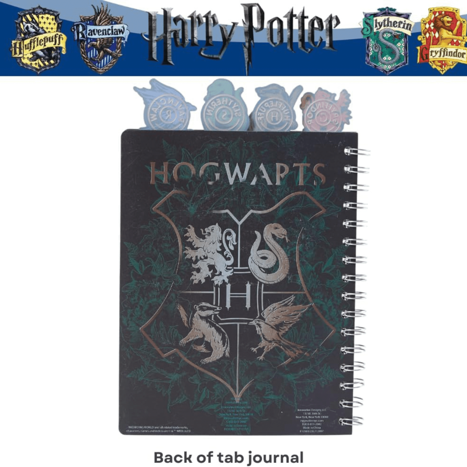 Harry Potter Hogwarts Tab Journal Notebook Wholesale – Spiral Bound 8x7", 96 Lined Pages with House Dividers – Vinyl Cover – Officially Licensed Harry Potter Gifts for Kids, Teens & Adults by Innovative Designs - Image 5